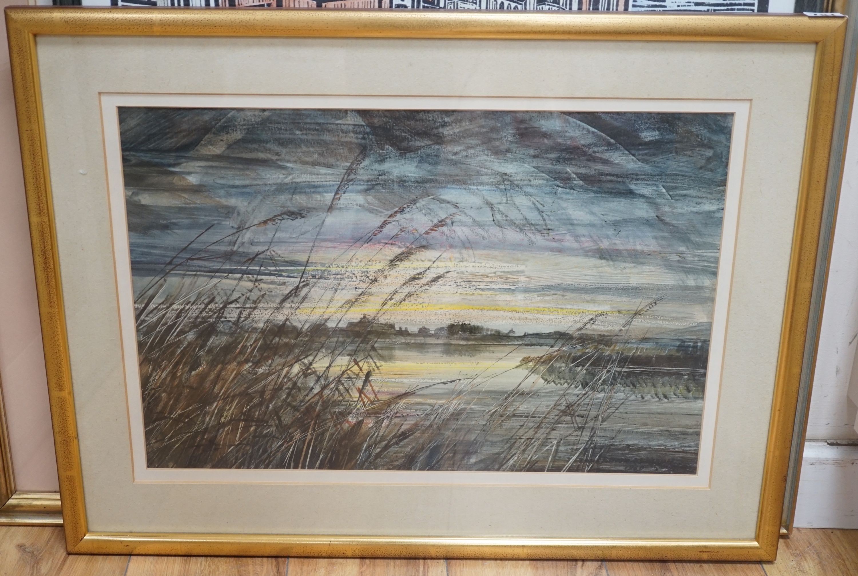 Cavendish Morton (1911-2015), watercolour riverscape, signed and dated 1969